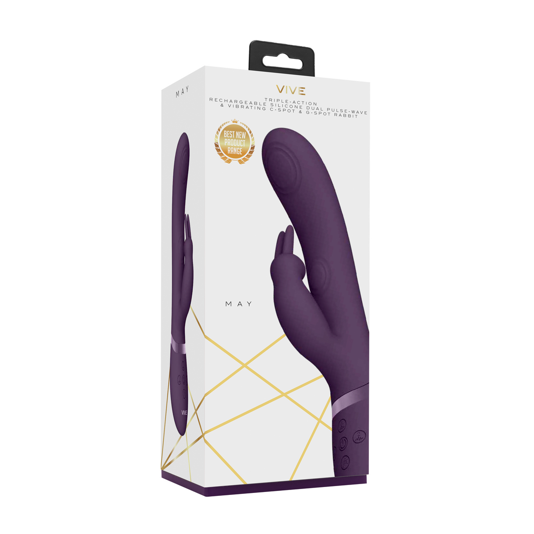 May - Dual Pulse-Wave Vibrating C-spot G-Spot Rabbit - Paars - Afbeelding 2