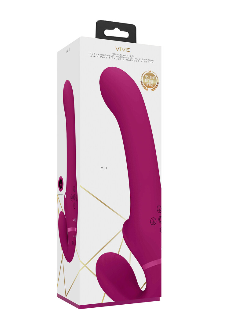 Ai - Dual Vibrating Air Wave Tickler Strapless Strapon - Afbeelding 2