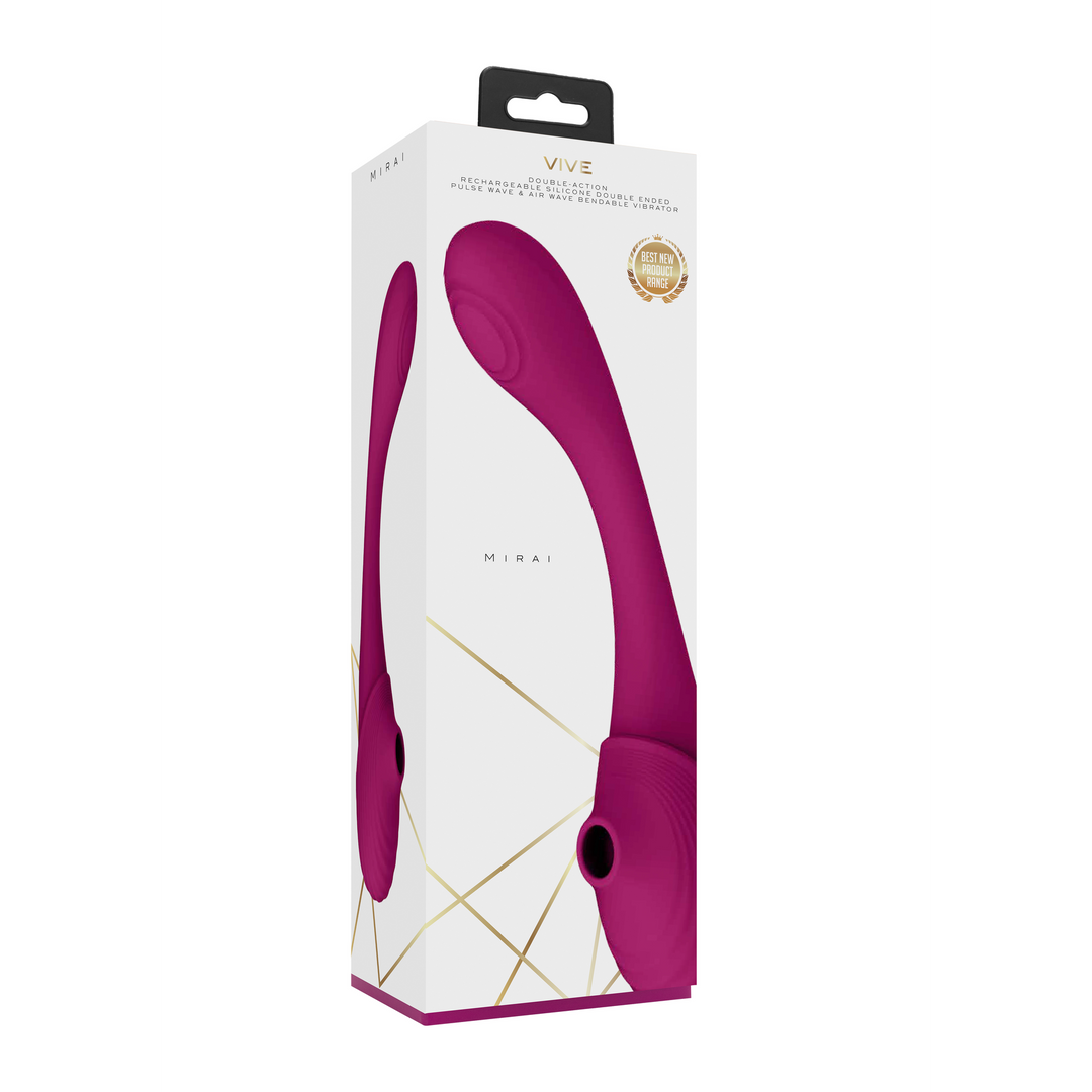 Mirai - Dubbelzijdige Pulse Wave Air Wave Buigbare Vibrator - Afbeelding 2