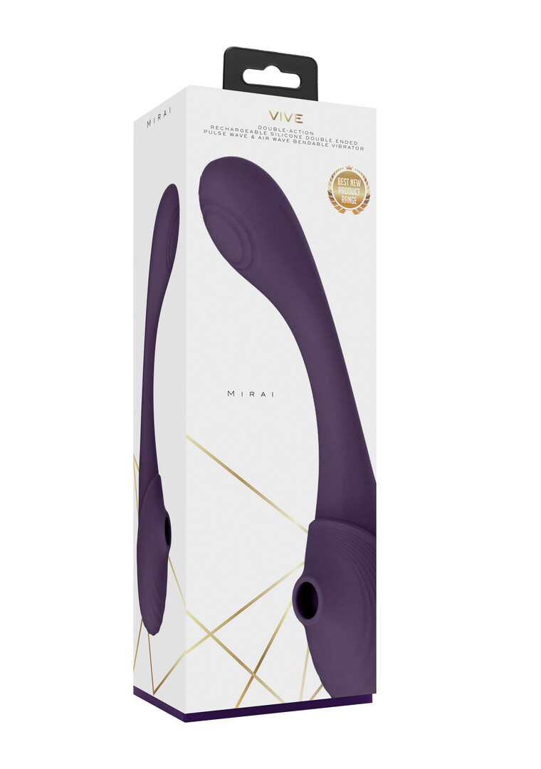 Mirai - Dubbelzijdige Pulse Wave Air Wave Buigbare Vibrator - Afbeelding 2