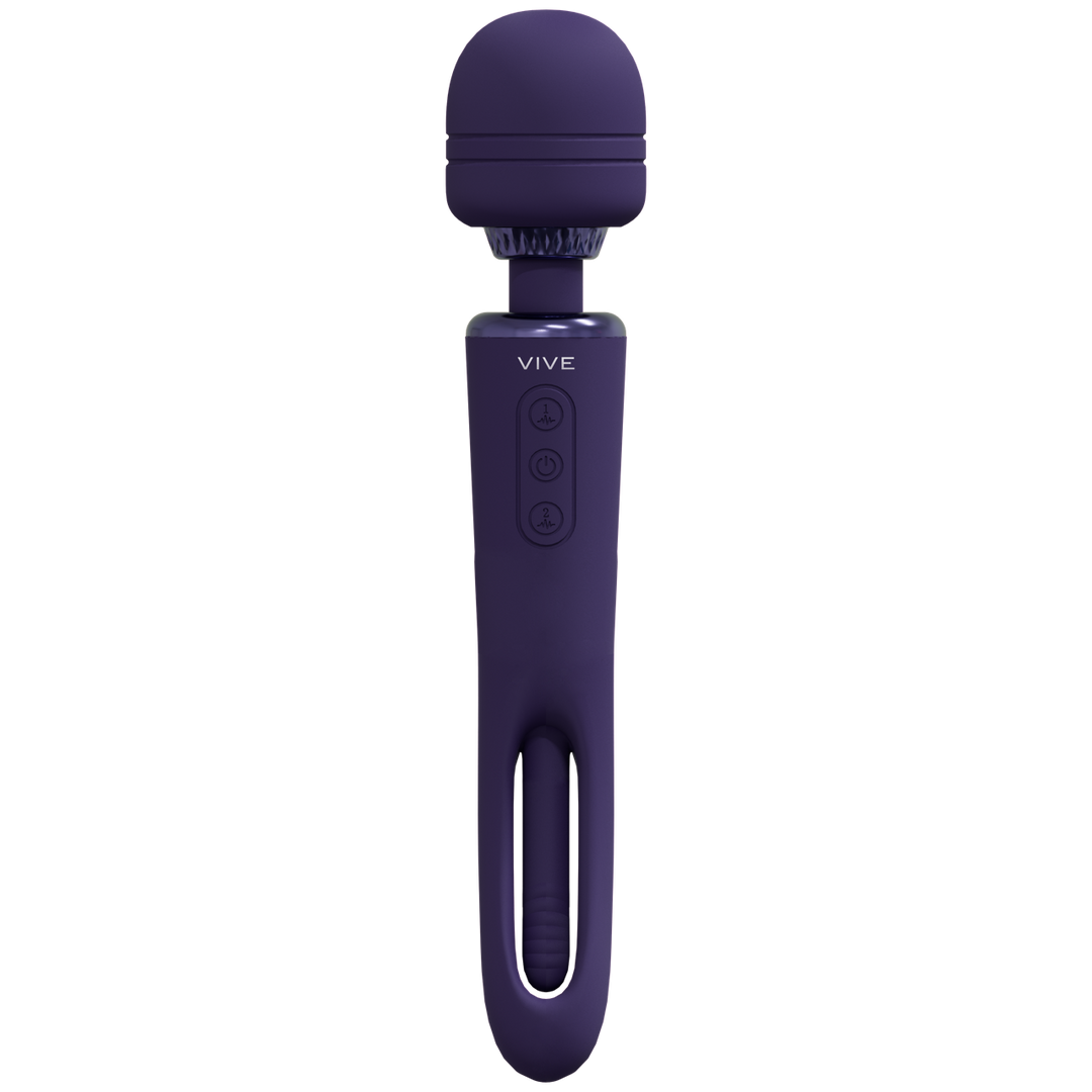 Kiku - Dubbelzijdige Wand met Innovatieve G-Spot Flapper Stimulator - Paars - Afbeelding 7