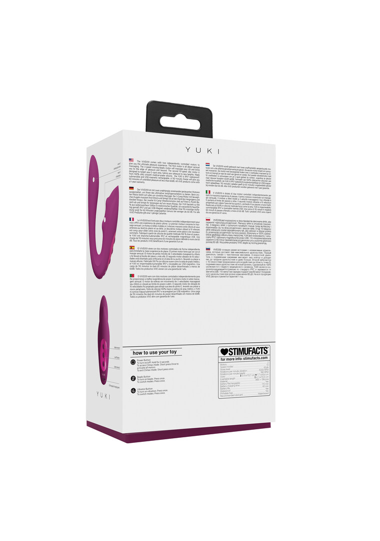 Yuki - Dual Motor G-Spot Vibrator met Masserende Parels - Roze - Afbeelding 3