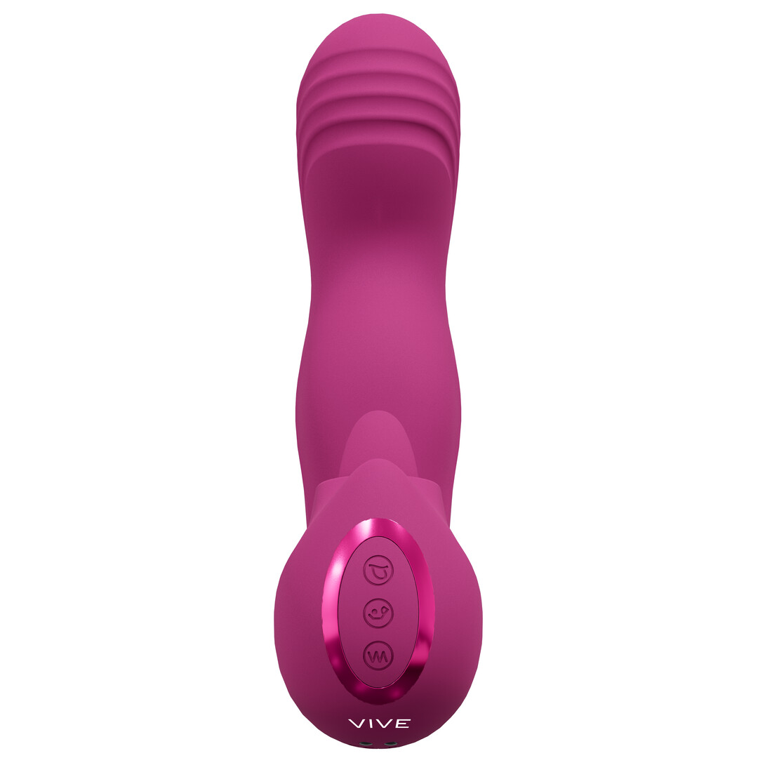 Yumi - Triple Motor G-Spot Vinger Beweging Vibrator en Flickering Tongue Stimulator - Roze - Afbeelding 4