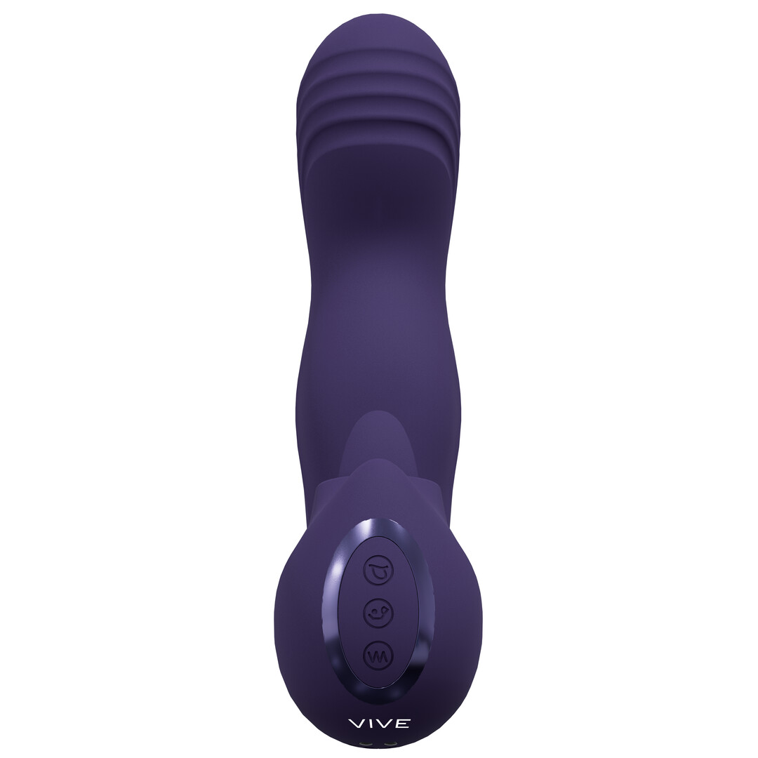 Yumi - Triple Motor G-Spot Vingerbeweging Vibrator en Flickerende Tong Stimulator - Paars - Afbeelding 4