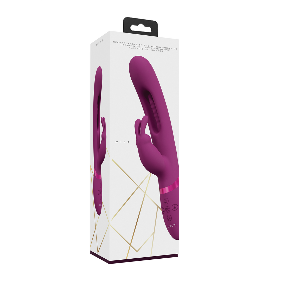 Mika - Triple Motor - Vibrerende Rabbit met Innovatieve G-Spot Flapper Stimulator - Roze - Afbeelding 2