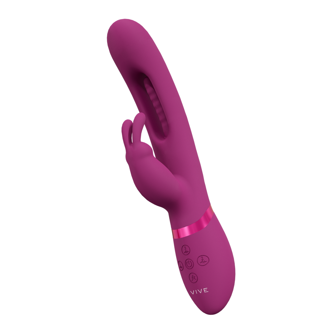 Mika - Triple Motor - Vibrerende Rabbit met Innovatieve G-Spot Flapper Stimulator - Roze - Afbeelding 4