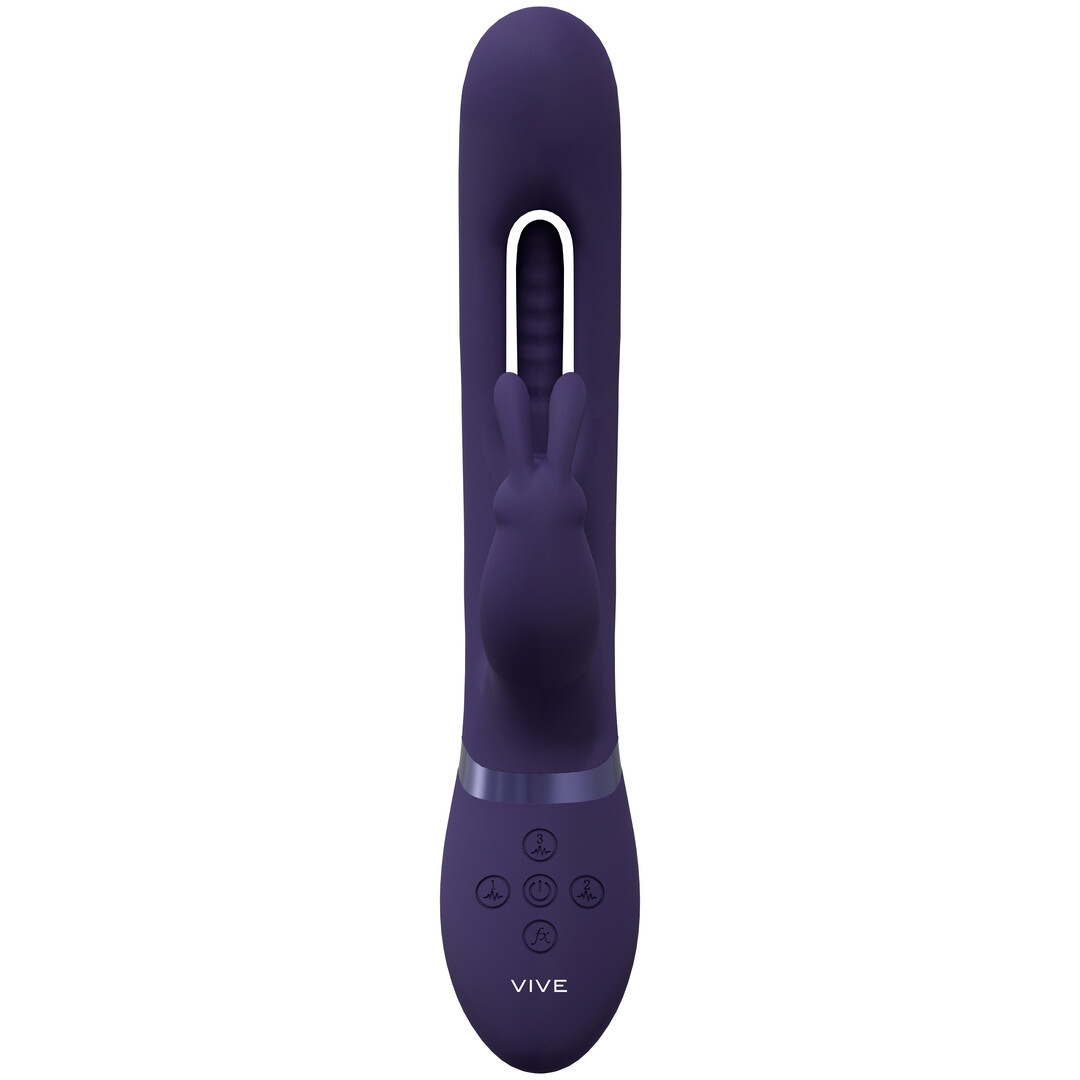 Mika - Triple Motor - Vibrerende Rabbit met Innovatieve G-Spot Flapper Stimulator - Paars - Afbeelding 4