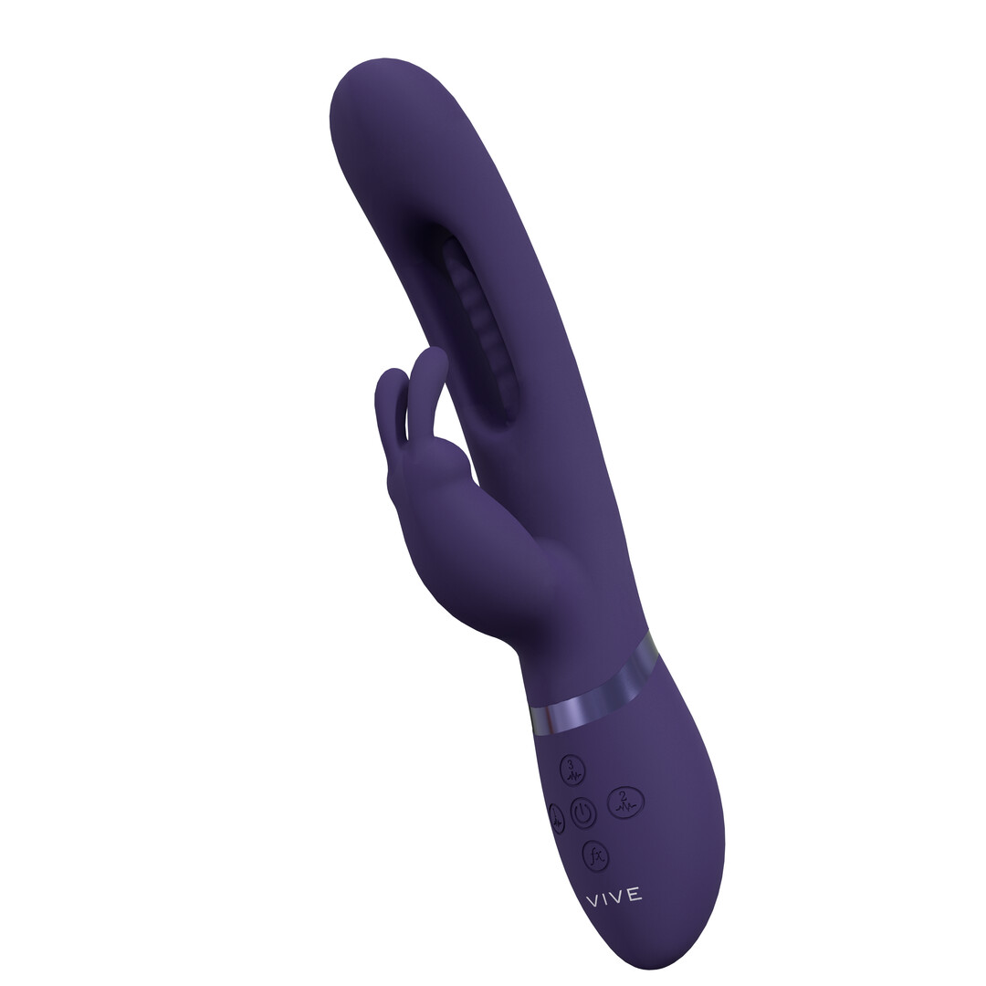 Mika - Triple Motor - Vibrerende Rabbit met Innovatieve G-Spot Flapper Stimulator - Paars - Afbeelding 5
