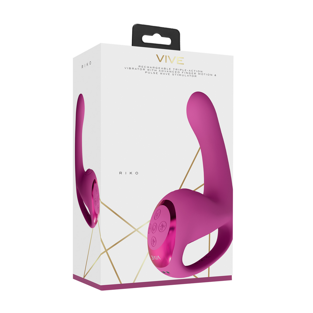 Riko - Triple Motor Thumper met Geavanceerde Vingerbeweging Puls Golf Stimulator - Roze - Afbeelding 2