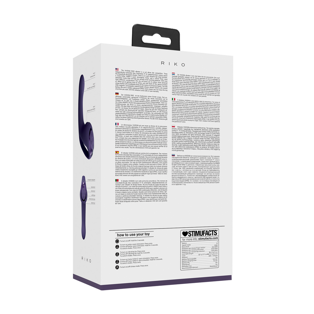 Riko - Triple Motor Thumper met Geavanceerde Vingerbeweging Puls Golf Stimulator - Paars - Afbeelding 3
