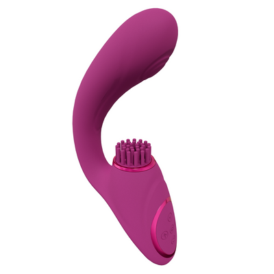 Gen - Drie Motoren G-Spot Vibrator met Pulse Wave en Vibrerende Haren - Roze