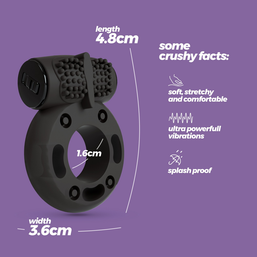 Booster - Cockring met Vibrerende Bullet - Zwart - Afbeelding 4