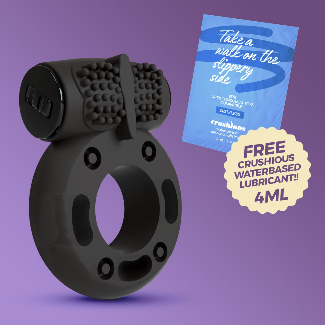 Booster - Cockring met Vibrerende Bullet - Zwart - Afbeelding 5