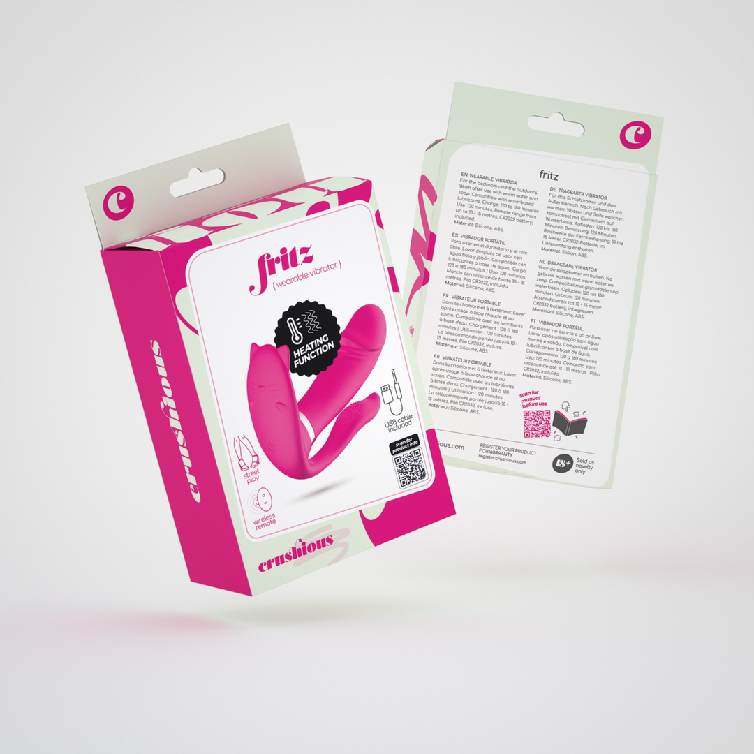 Fritz - Verwarmbare Draagbare Vibrator met Afstandsbediening - Roze - Afbeelding 2