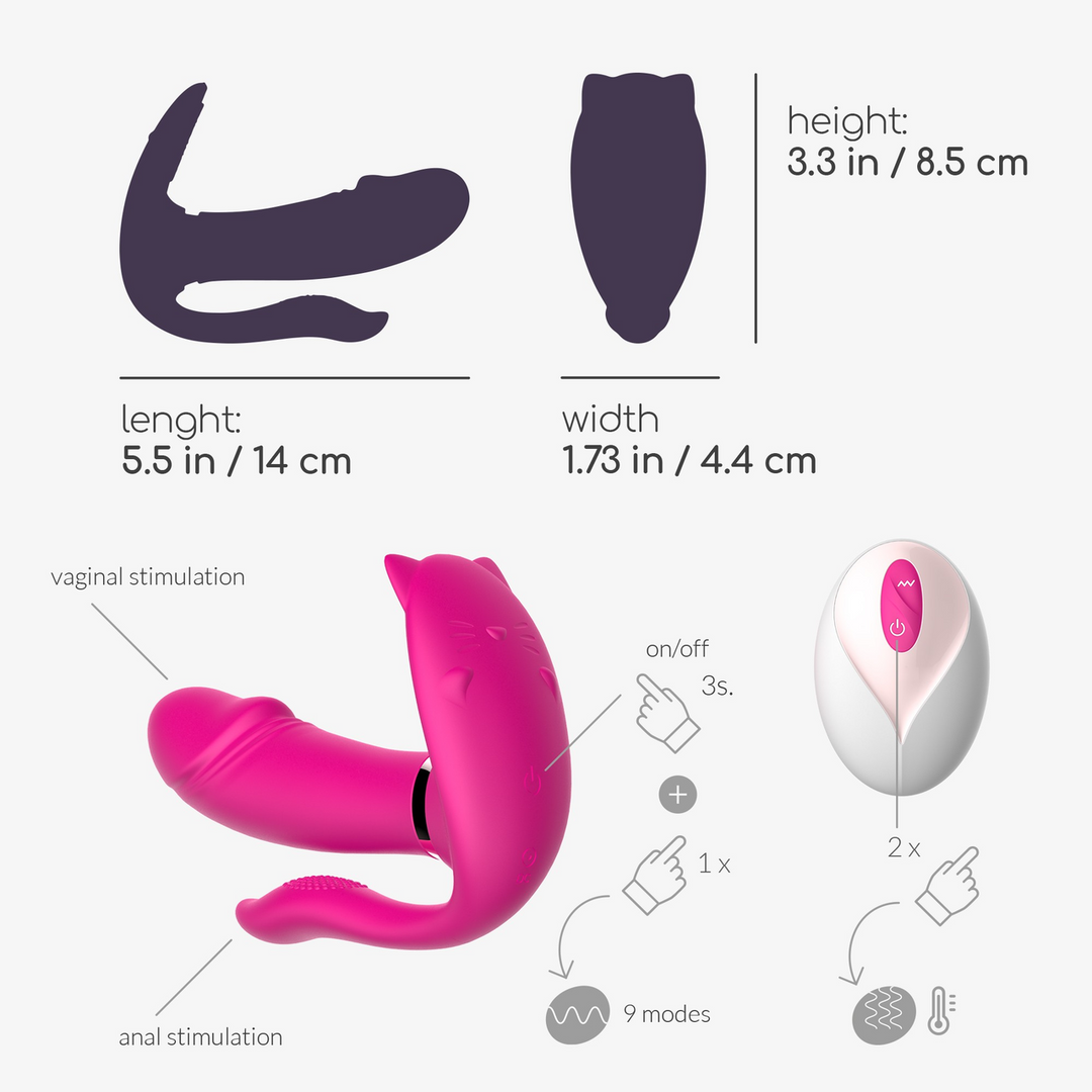 Fritz - Verwarmbare Draagbare Vibrator met Afstandsbediening - Roze - Afbeelding 6
