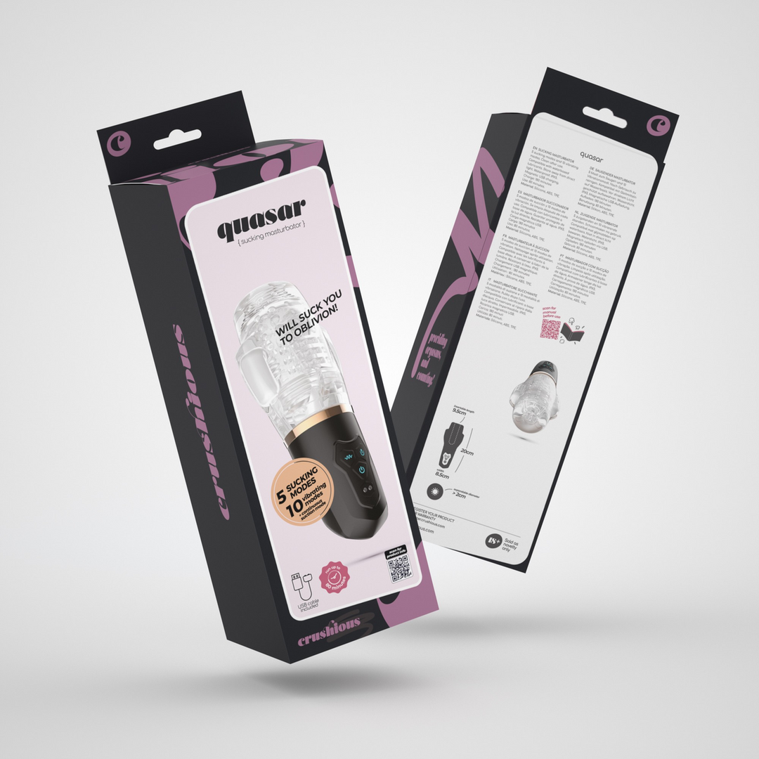 Quasar - Oplaadbare Masturbator met Zuigfunctie - Transparant - Afbeelding 2
