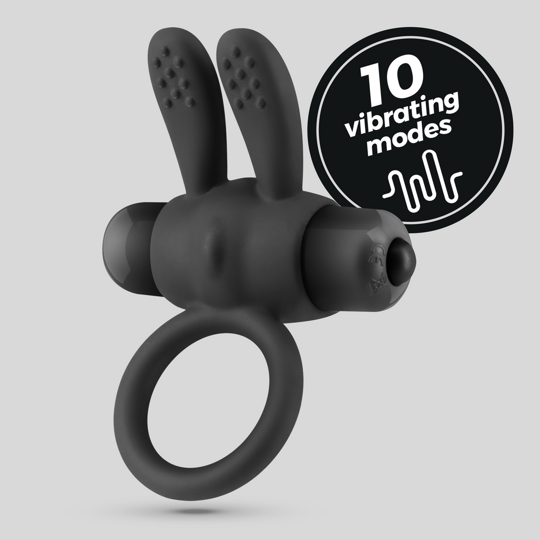 Pluto - Cockring met Vibrerende Bullet - Zwart - Afbeelding 6