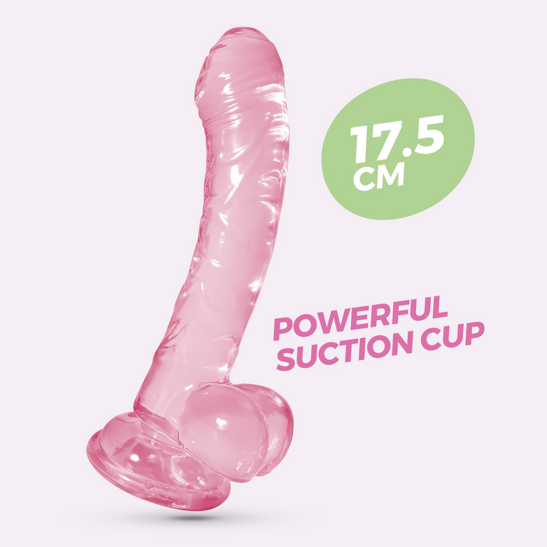 Hudini - Jelly Flexibele Anale Dildo - 6,9/ 17,5 cm - Roze - Afbeelding 7