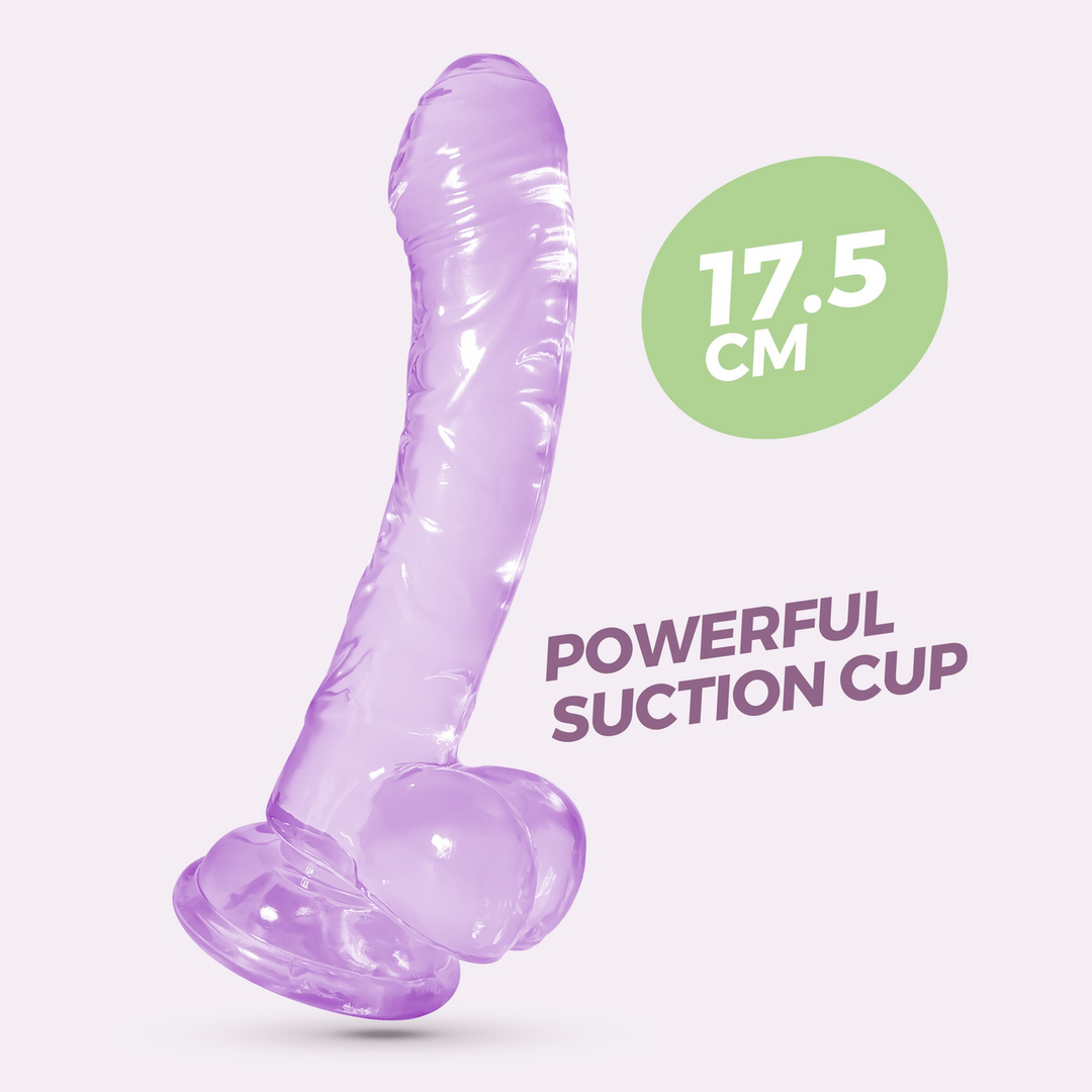 Hudini - Jelly Flexibele Anale Dildo - 6,9/ 17,5 cm - Paars - Afbeelding 6