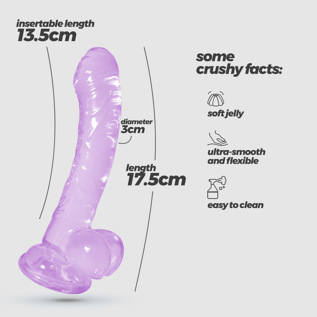 Hudini - Jelly Flexibele Anale Dildo - 6,9/ 17,5 cm - Paars - Afbeelding 7