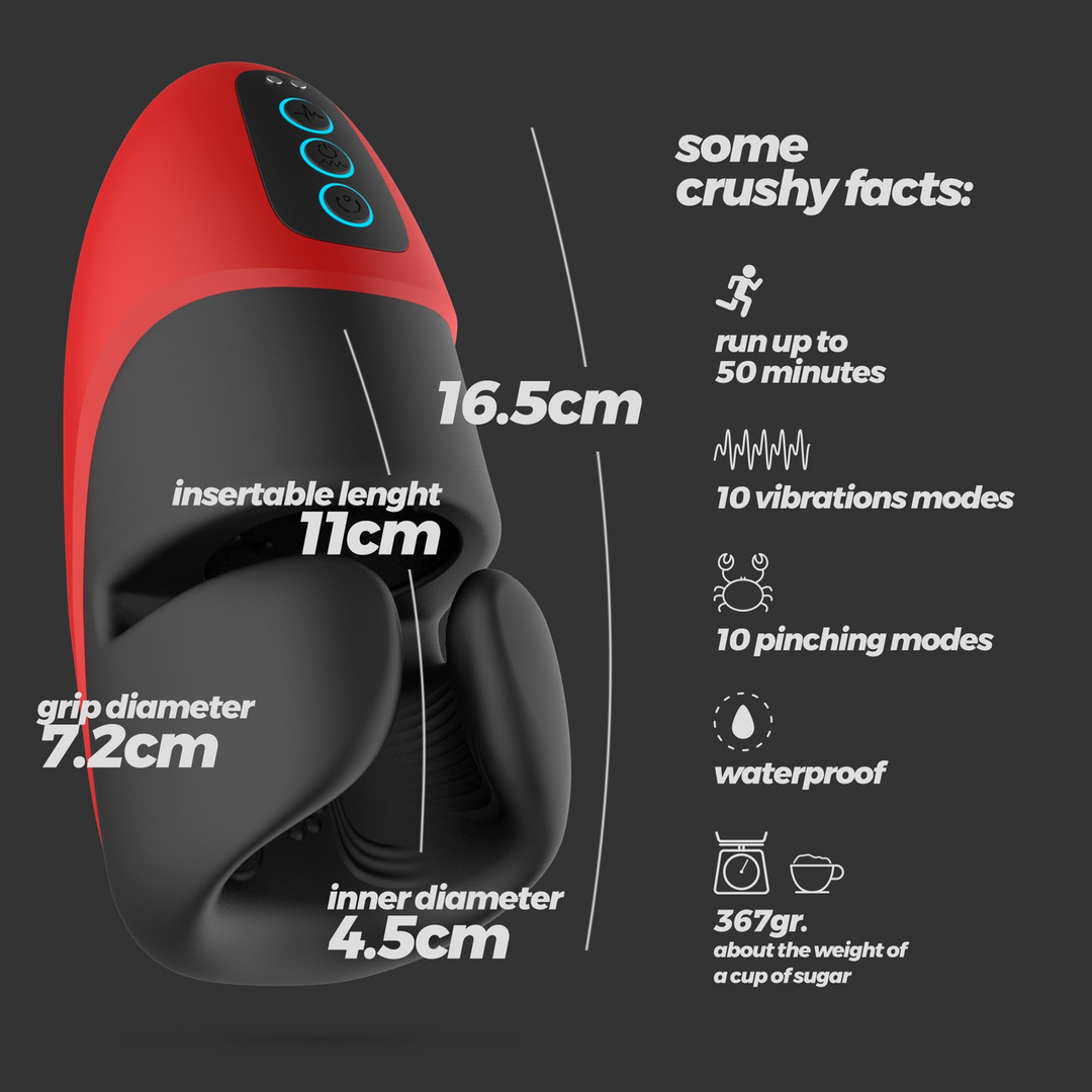 Pancho - Oplaadbare Masturbator met Druk - Rood/Zwart - Afbeelding 6