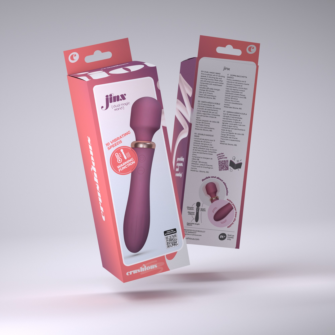 Jinx - Dual Wand Massager met Verwarmingsmodus - Rode Wijn - Afbeelding 2