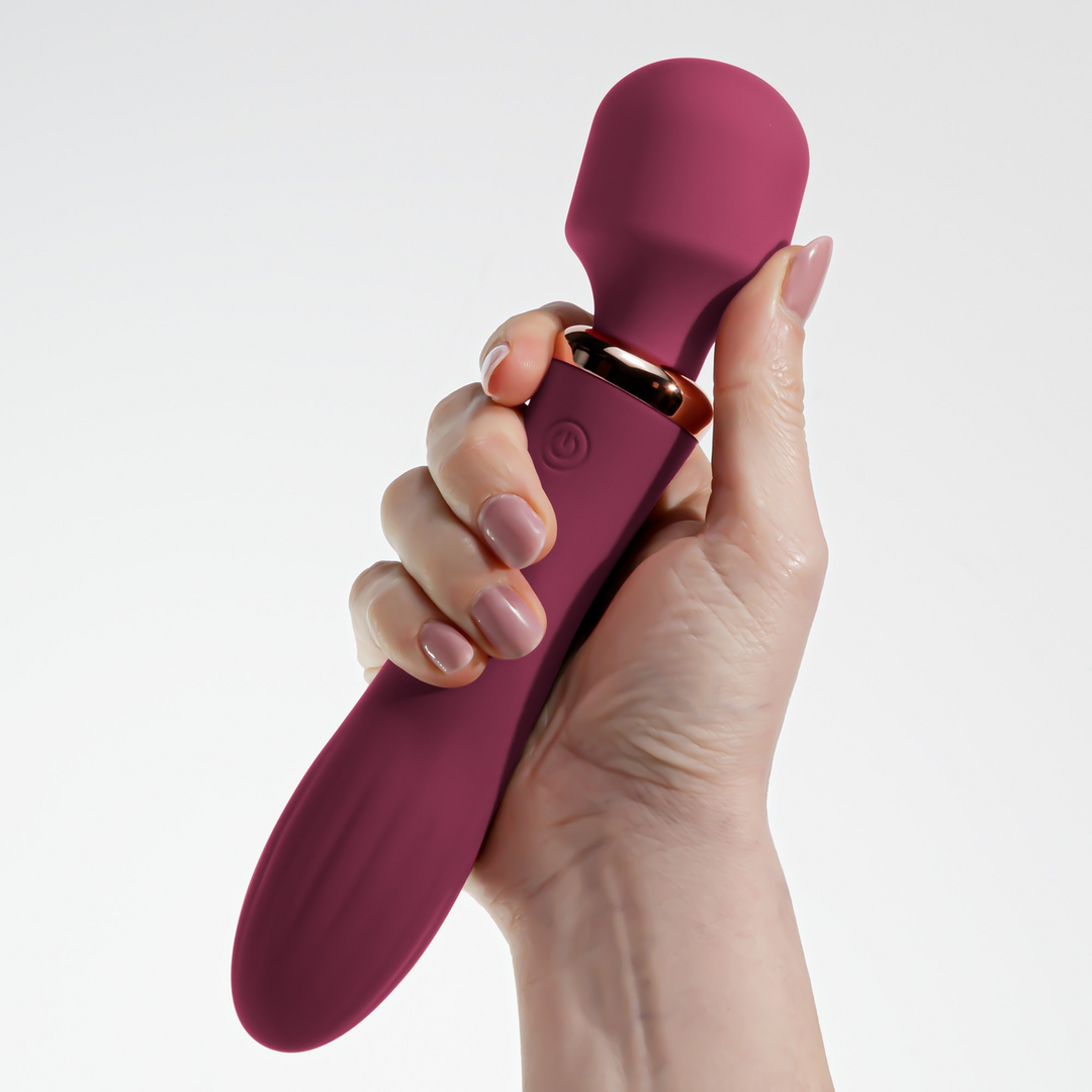 Jinx - Dual Wand Massager met Verwarmingsmodus - Rode Wijn - Afbeelding 7
