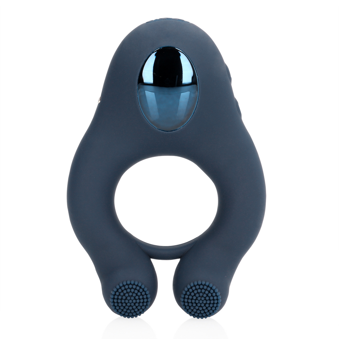 Vibrerende Cockring met Clitoris Stimulatie - Indigo Blauw - Afbeelding 6