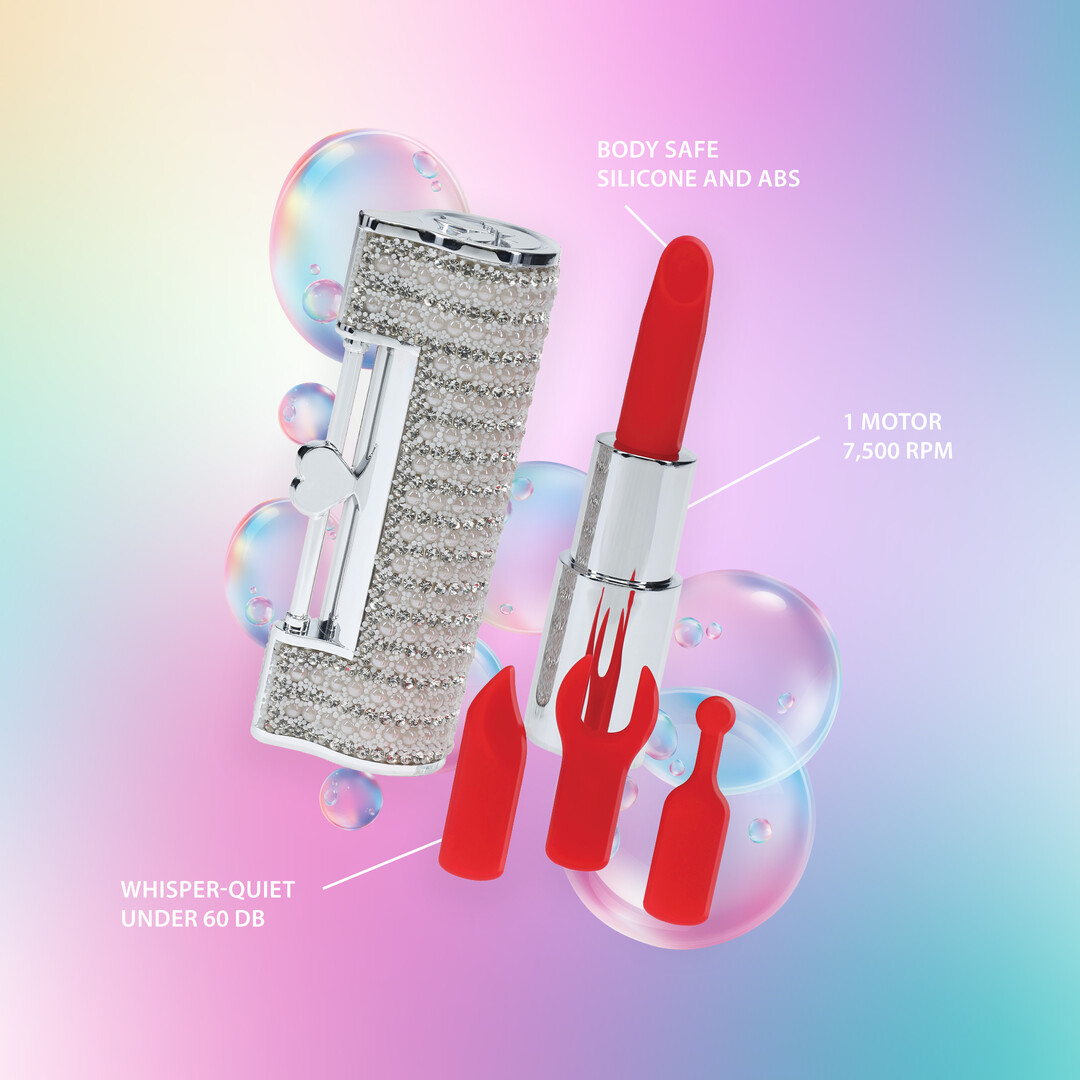 Angel - Lipstick Vibrator with 4 Attachments - Clear - Afbeelding 7