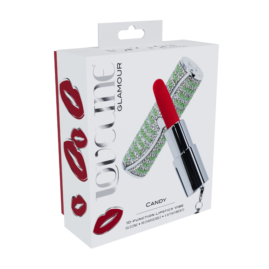 Candy - Lipstick Vibrator with 4 Attachments - Green - Afbeelding 2
