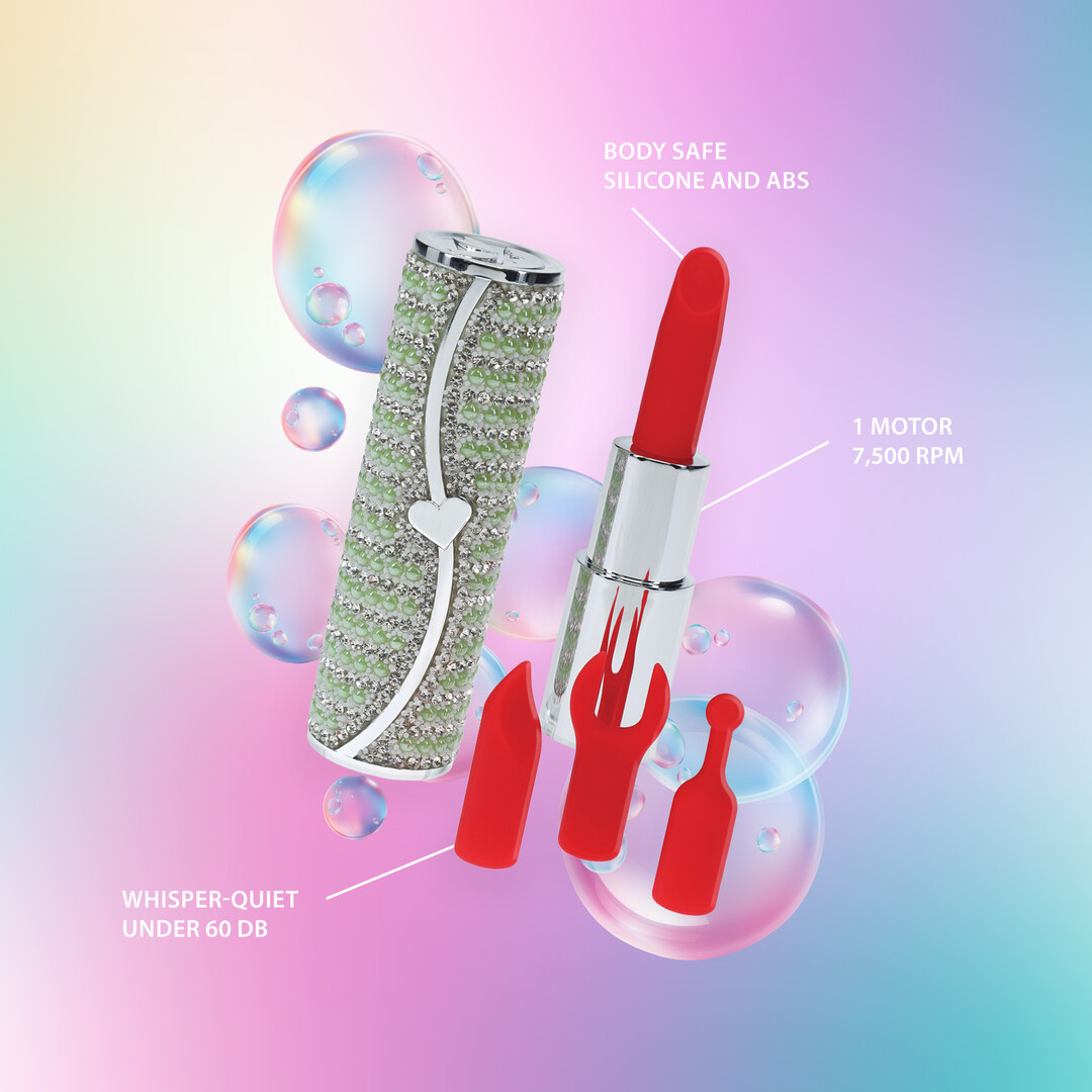 Candy - Lipstick Vibrator with 4 Attachments - Green - Afbeelding 7