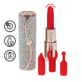 Sparkle - Lippenstift Vibrator met 4 Opzetstukken - Iriserend