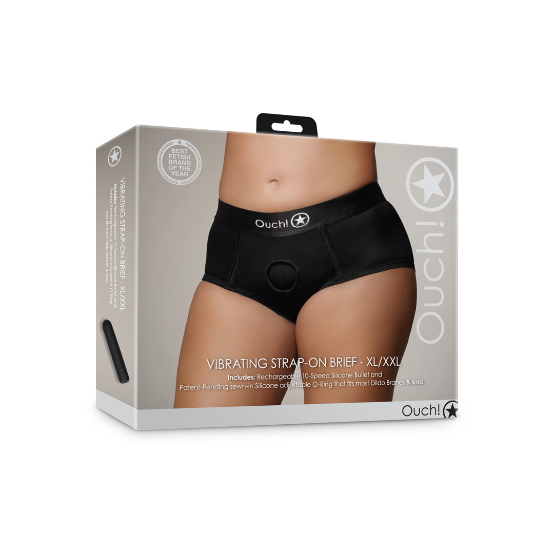 Vibrerende Strap-on Boxershort - XL/XXL - Zwart - Afbeelding 2