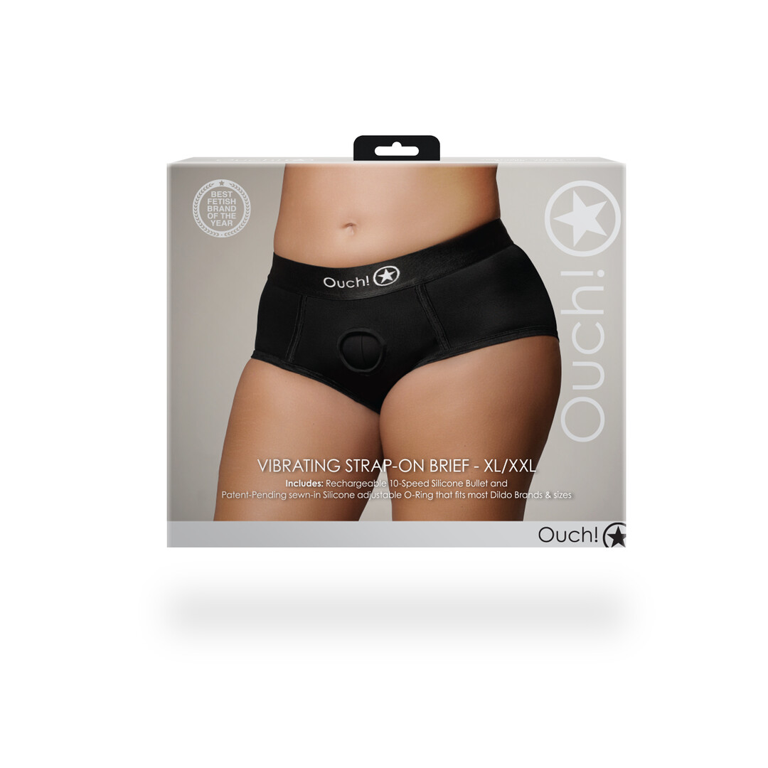 Vibrerende Strap-on Boxershort - XL/XXL - Zwart - Afbeelding 3