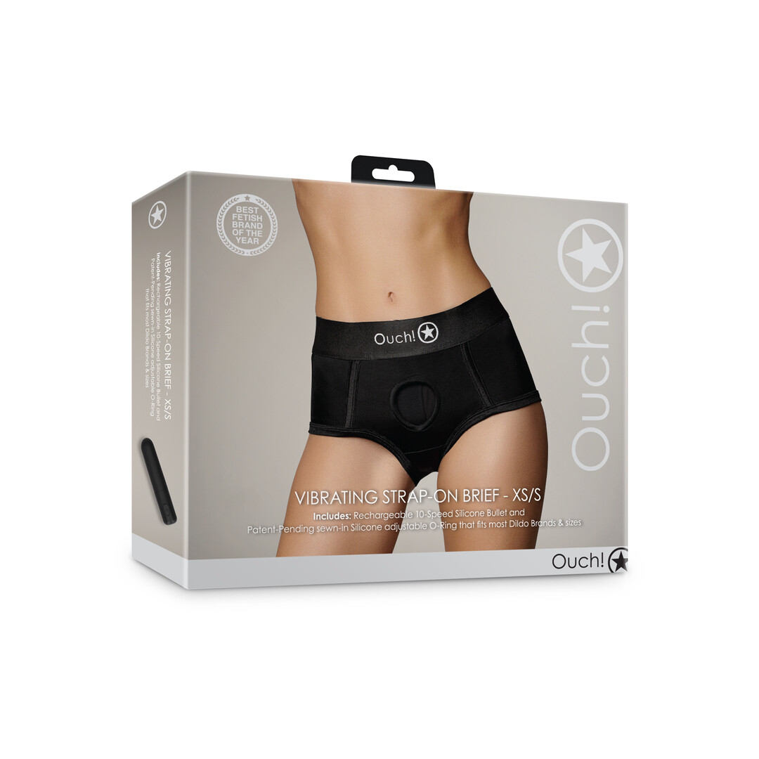 Vibrerende Strap-on Boxer - XS/S - Zwart - Afbeelding 2