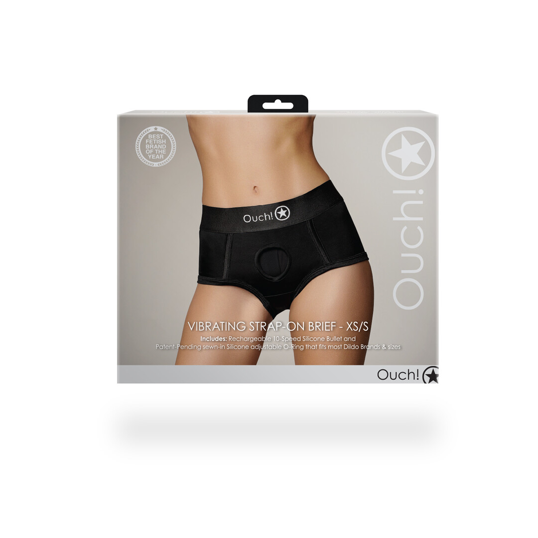 Vibrerende Strap-on Boxer - XS/S - Zwart - Afbeelding 3