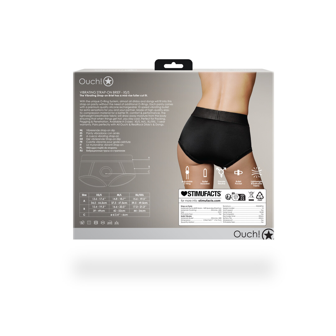 Vibrerende Strap-on Boxer - XS/S - Zwart - Afbeelding 4