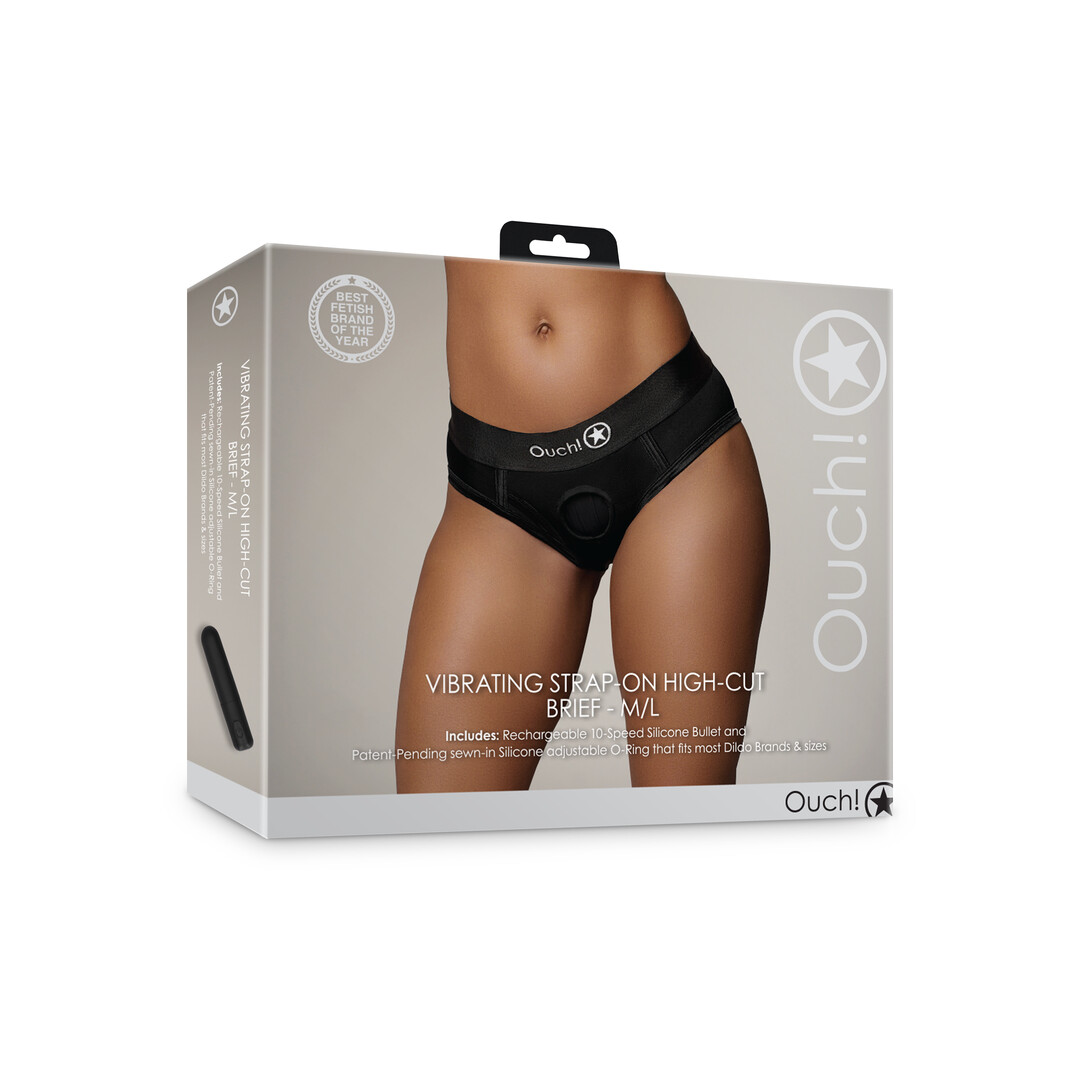Vibrerende Strap-on Hoge Snit Boxershort - M/L - Zwart - Afbeelding 2