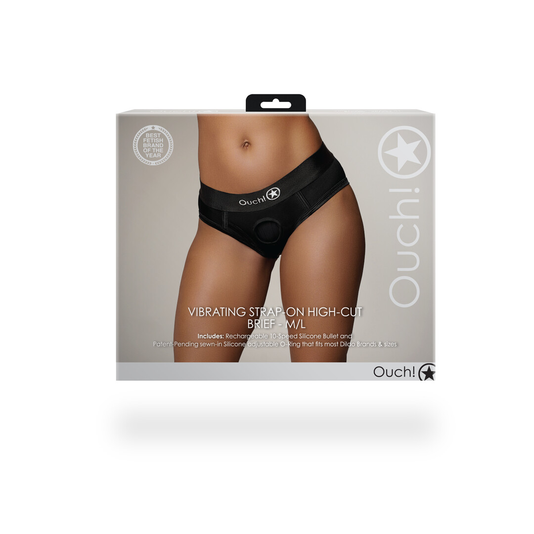 Vibrerende Strap-on Hoge Snit Boxershort - M/L - Zwart - Afbeelding 3