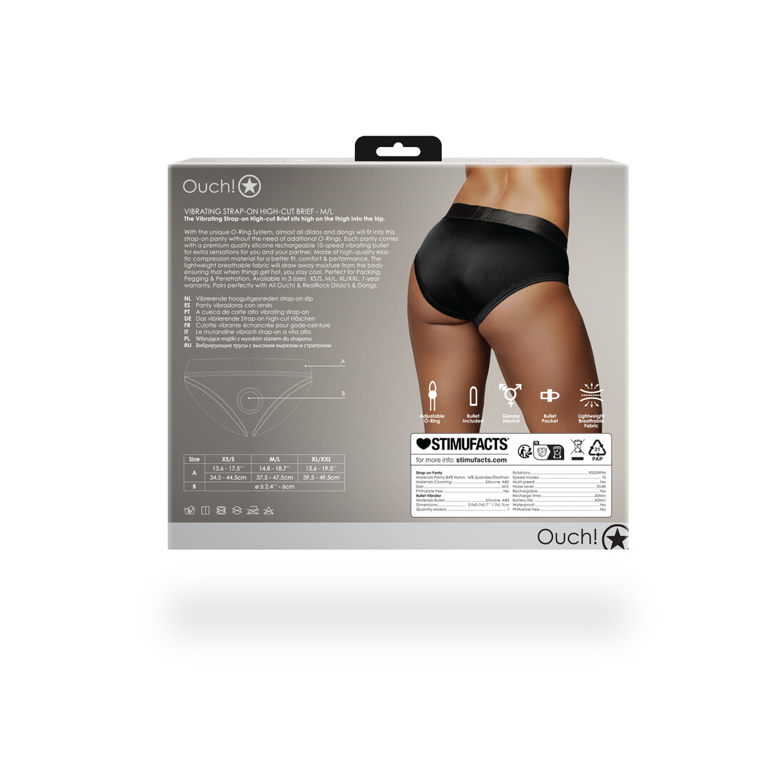 Vibrerende Strap-on Hoge Snit Boxershort - M/L - Zwart - Afbeelding 4