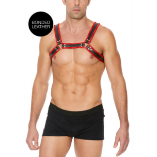 Leren Bulldog Harnas met Gespen - L/XL